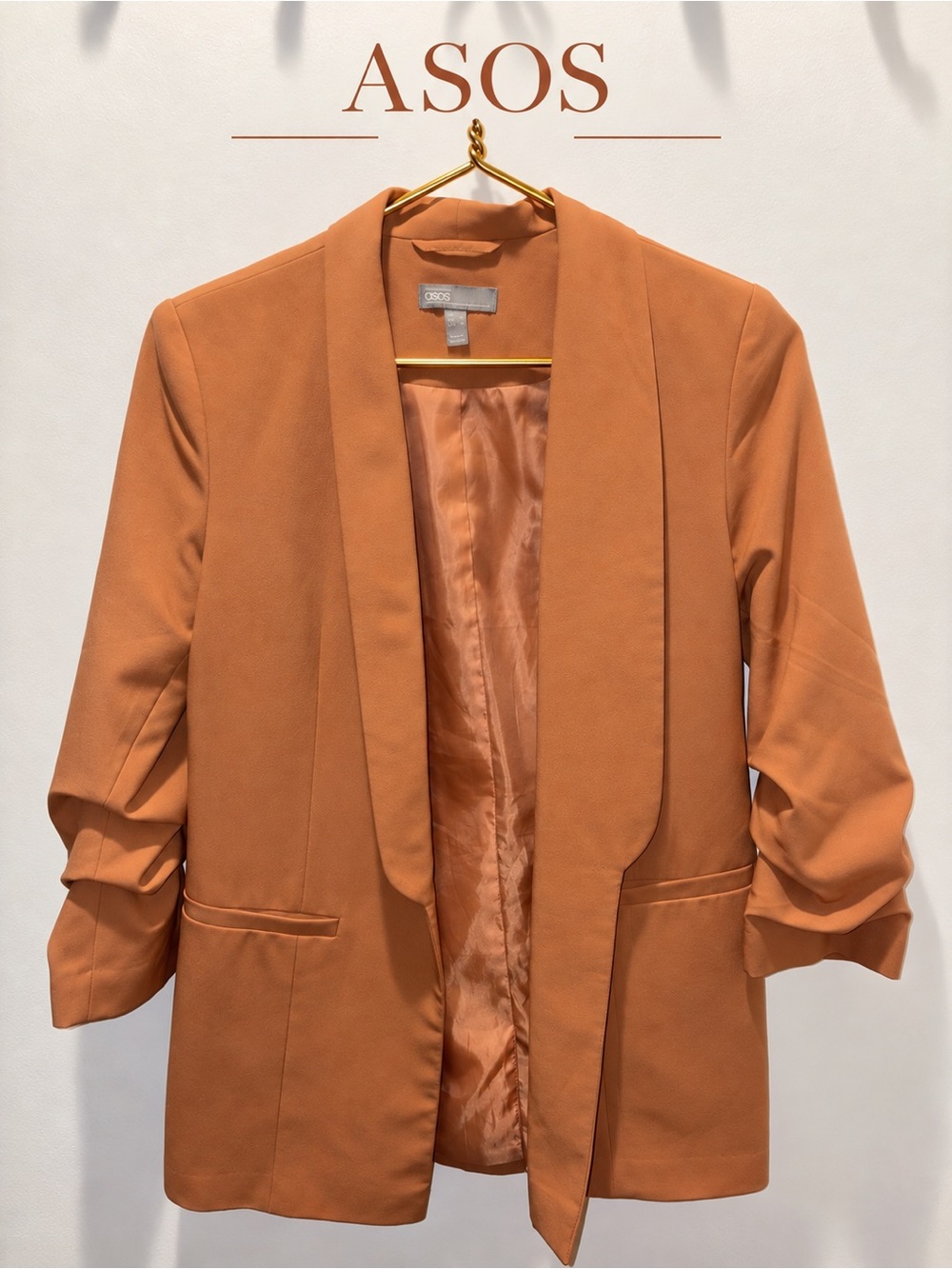 Women's Open-Front Caramel Blazer Jacket